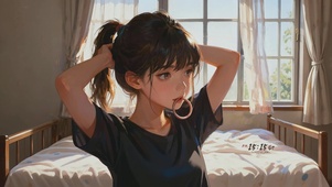 居家清纯甜美女孩