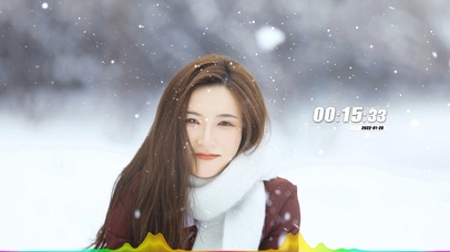 冬天雪地里的小姐姐