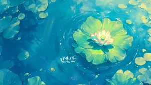 荷塘花开 护眼