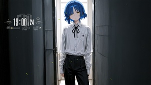 唯美蓝发少女