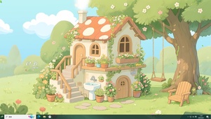 清新蘑菇小屋