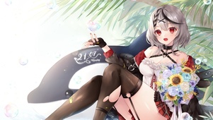 夏日鲜花少女