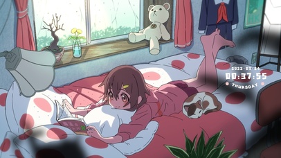 床上看书的女孩