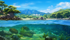 清澈湖水