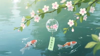 锦鲤附体好运风铃