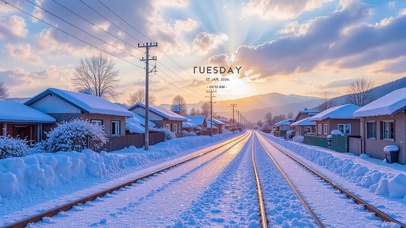 乡村雪景