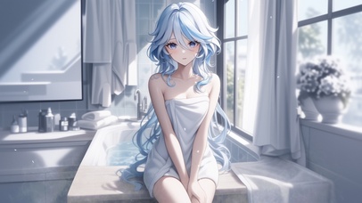 雪墨壁纸丨芙宁娜丨纯白浴袍丨