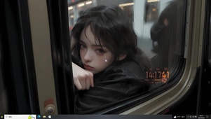 清纯少女主题 车窗里的少女