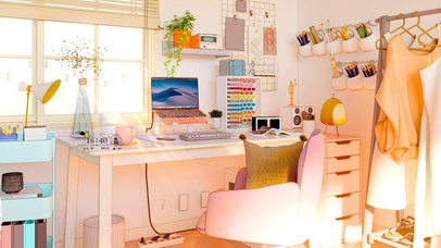 唯美治愈午后阳光房间