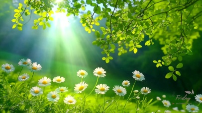 阳光下的小雏菊