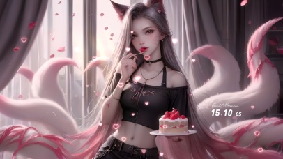 午后九尾蛋糕少女