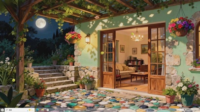 月夜花庭-桌面主题