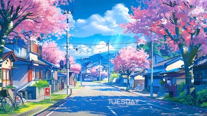 清新白云樱花小路