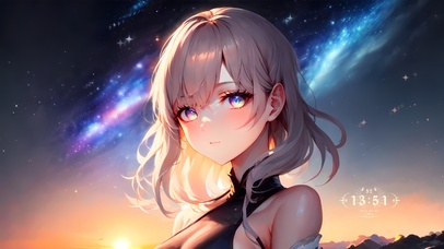 4K治愈星空少女