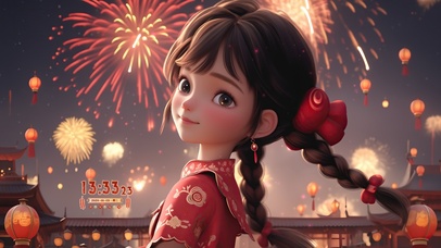 新春可爱小女孩