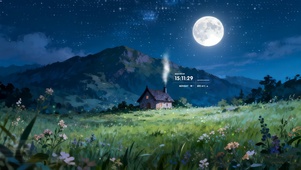 夜晚星空小屋