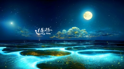 唯美荧光星月夜