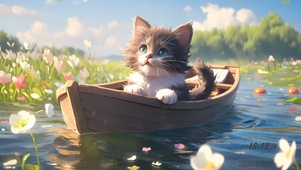 猫咪划船