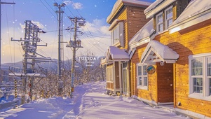 4K唯美治愈日系街道夕阳雪景