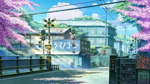 4K唯美治愈日系动漫樱花街道