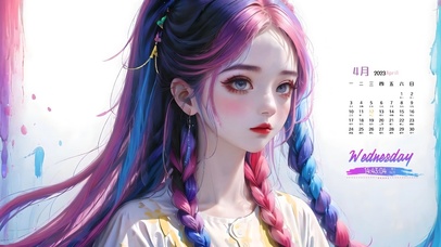 4k可爱炫彩少女