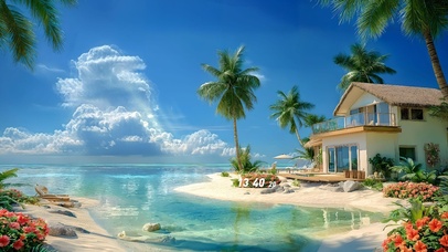 护眼清新海边度假屋