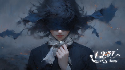 4K 水墨蒙面少女