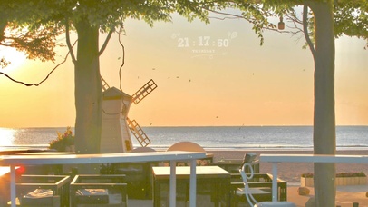 唯美治愈夕阳海边风景