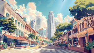 在新加坡街道漫游