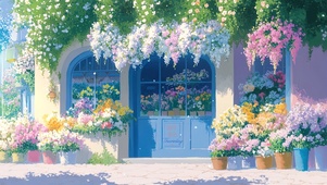 唯美花店阳光