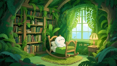 4k高清护眼绿色书房