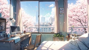 樱花飘落的房间