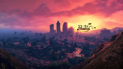 唯美夕阳落叶城市晚霞