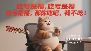 小胖猫萌趣文字系列桌面