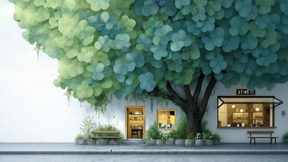 四叶树下的咖啡馆