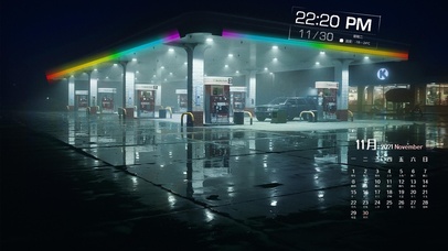 唯美加油站下雨音乐律动