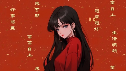 长发女孩节日文字祝福