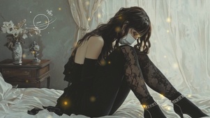 容貌宛如盛开的樱花，细腻柔美