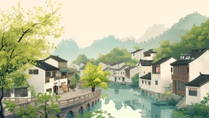 煮雨江南插画