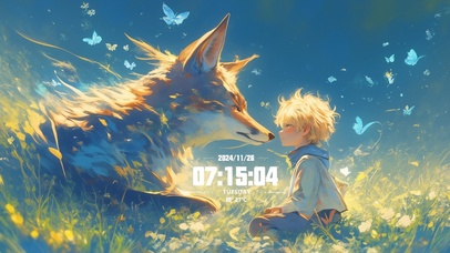 狐狸与少年  奇幻高清壁纸