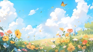 4k蓝天白云风景