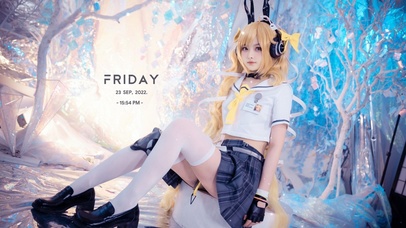 长腿白丝美少女