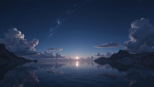 安静繁星湖面