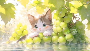 葡萄可爱猫咪