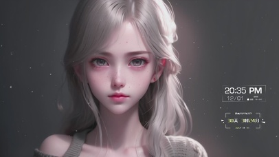 治愈清纯银色长发美少女