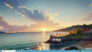 夕阳海景主题壁纸