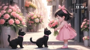 送花的小女孩