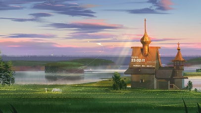 4k 治愈温馨牧场草地女孩风筝