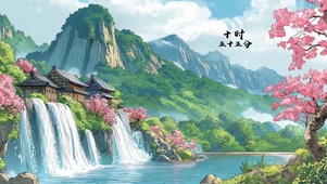 瀑布上的小镇