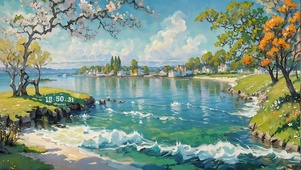 海边油画风